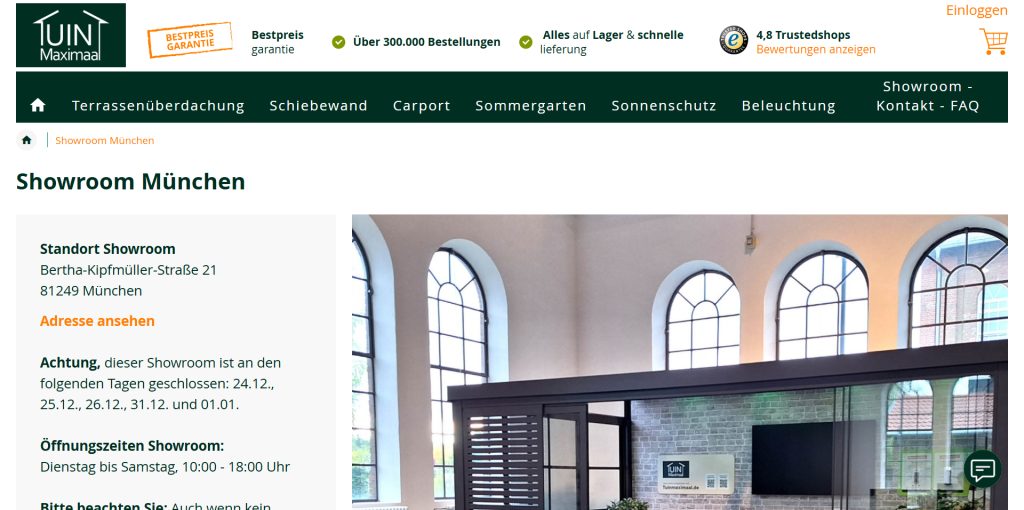 Besuchen Sie unseren Showroom in München www.tuinmaximaal.de